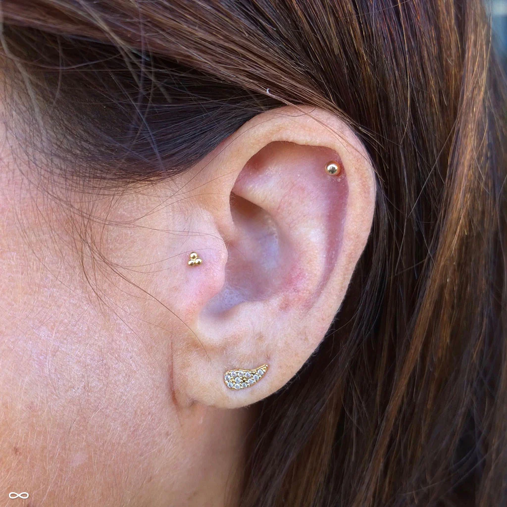 Tri Bead Cluster Press-fit End in Gold from BVLA - Image 6