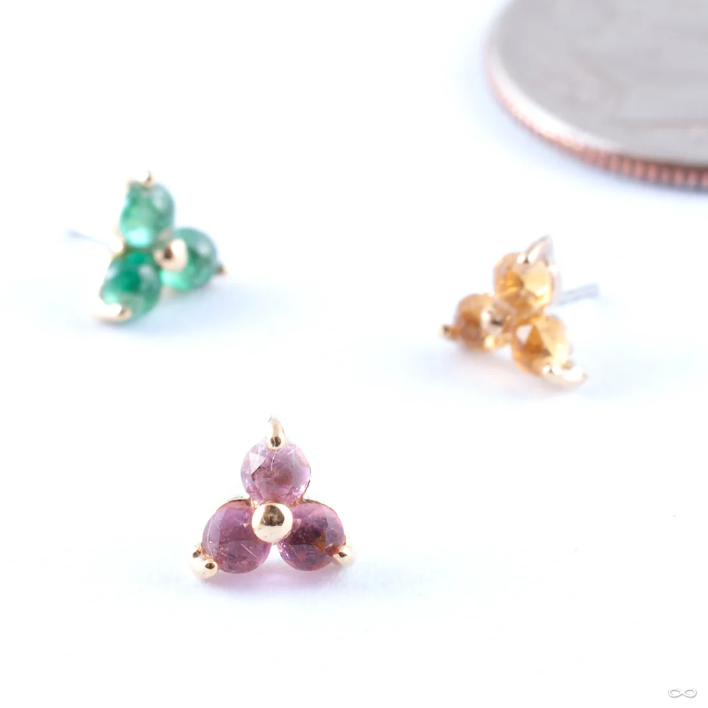 Tri Love Press-fit End in Gold from Quetzalli