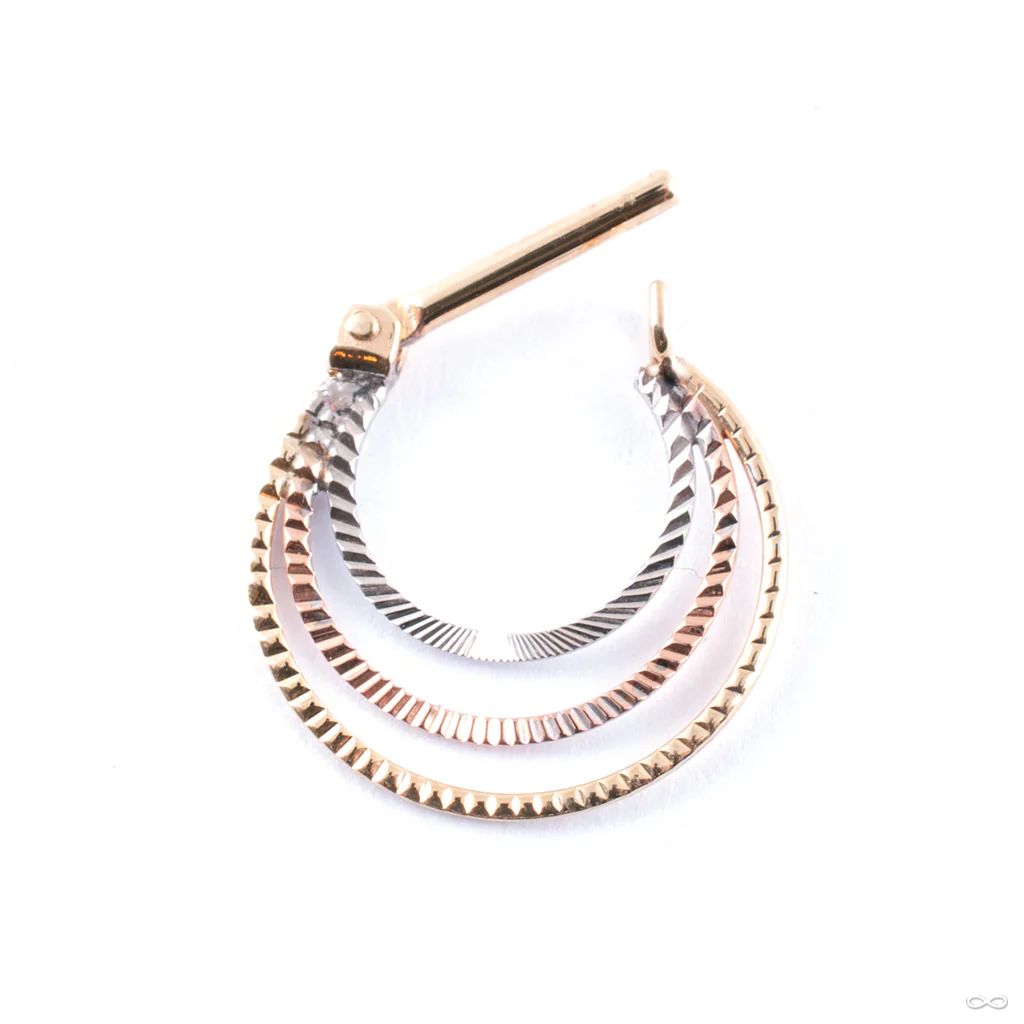 Tri-tone Brilliant Soul Hinged Ring in Gold from Quetzalli - Image 2