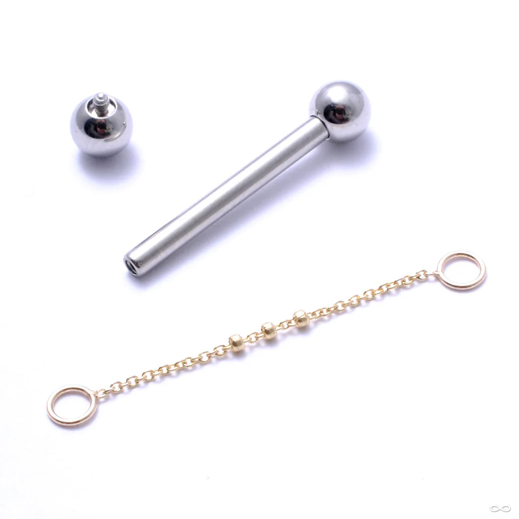 Trio Bead Nipple Lynx Chain in Gold from Pupil Hall - Image 2