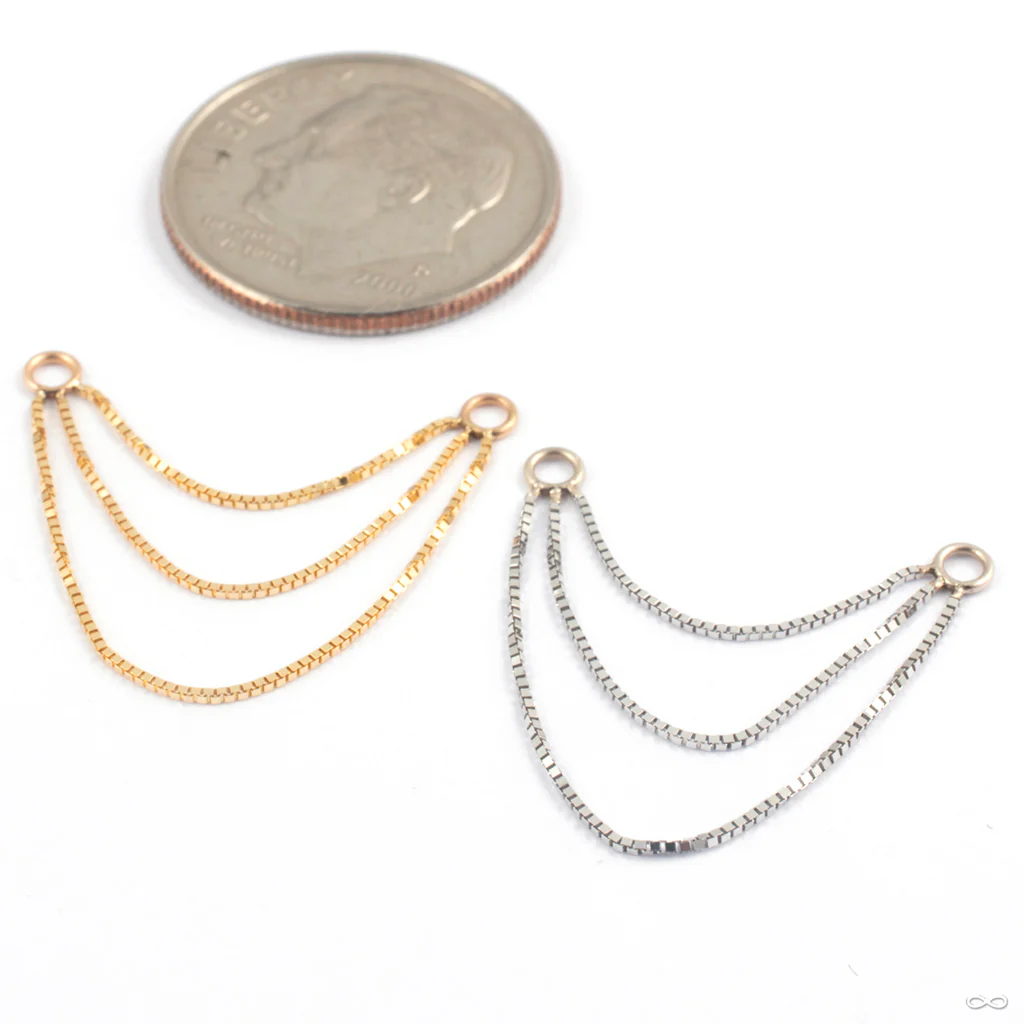 Triple Box Chain in Gold from Quetzalli