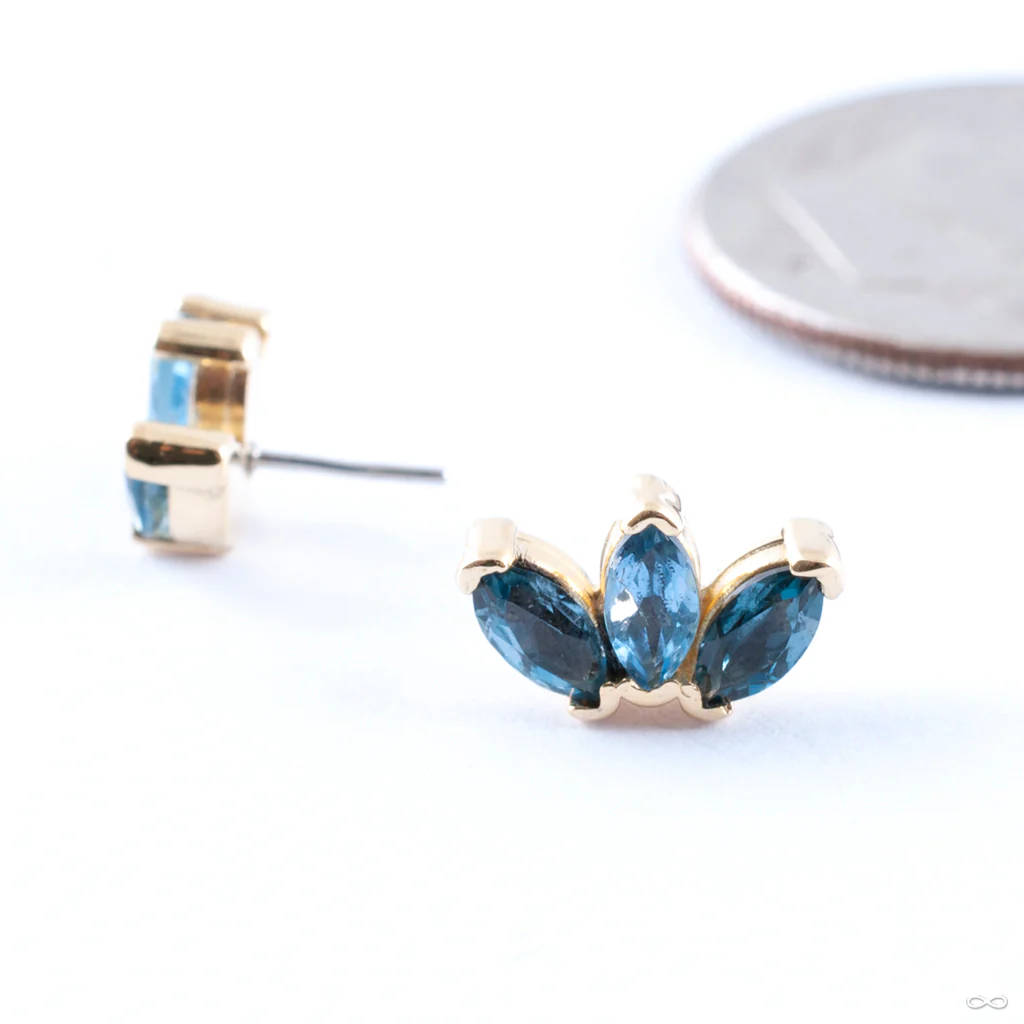 Triple Marquise Press-fit End in Gold from Quetzalli - Image 3
