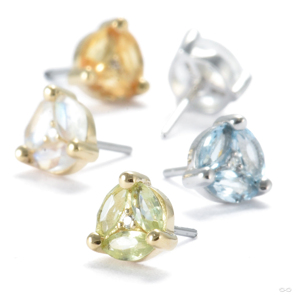 Triple Threat Press-fit End in Gold from Ember Body Jewelry