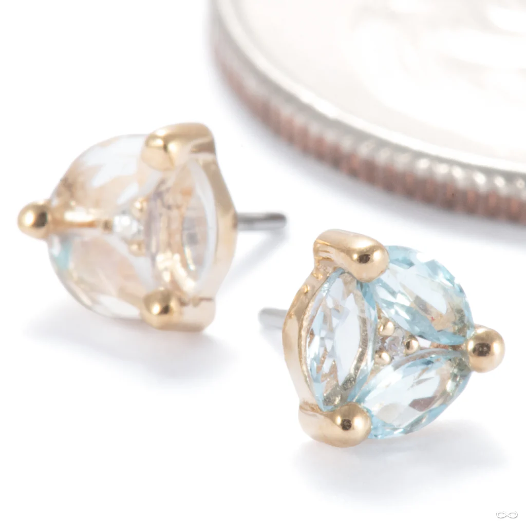 Triple Threat Press-fit End in Gold from Ember Body Jewelry - Image 2