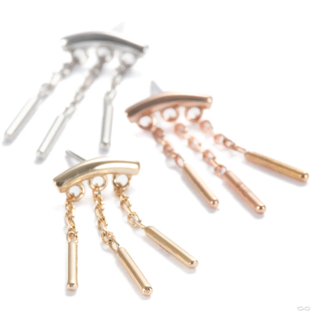 Triple Wind Chime Press-fit End in Gold from Modern Mood