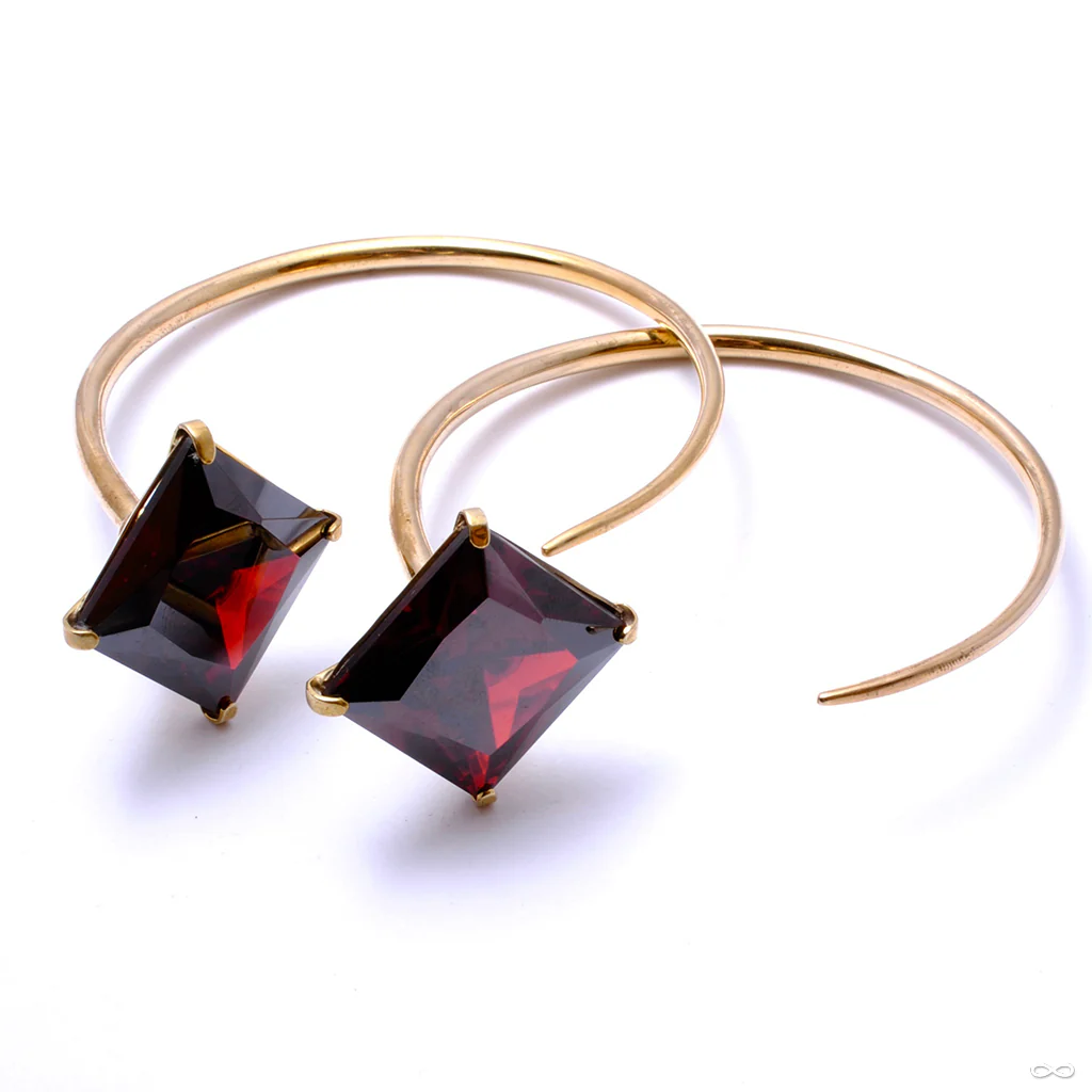Tsabit Hoop with Princess-cut CZs from Diablo Organics