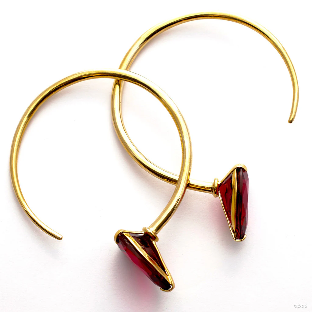 Tsabit Hoop with Red CZs from Diablo Organics - Image 3