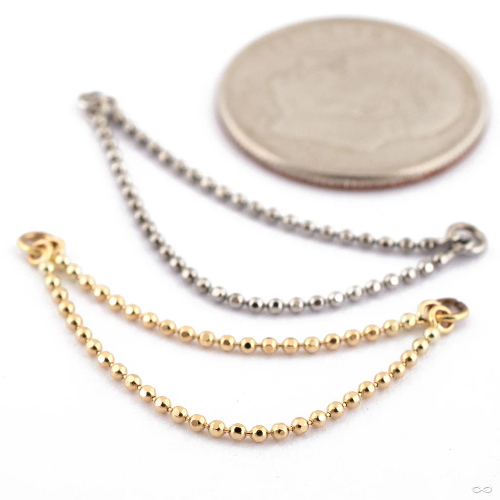 Twin Faceted Chain in Gold from Ember Body Jewelry