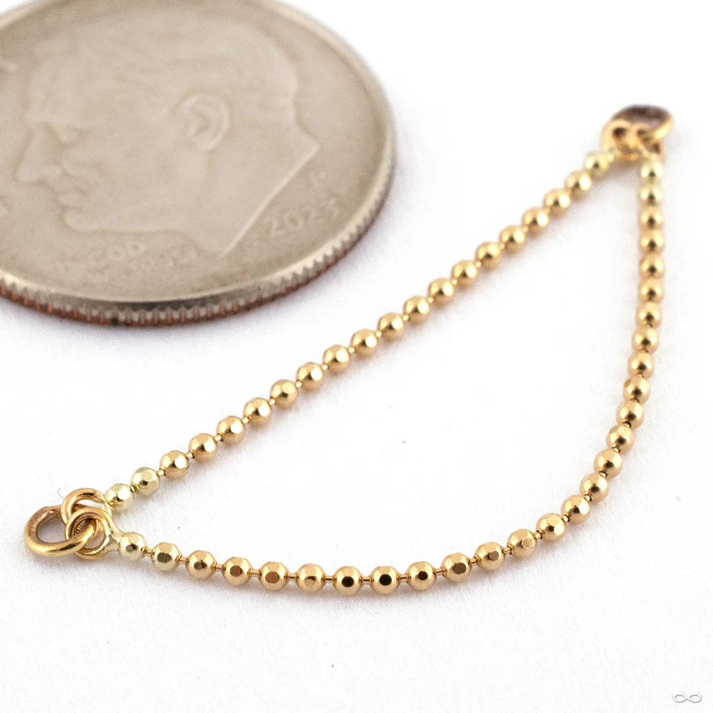 Twin Faceted Chain in Gold from Ember Body Jewelry - Image 3