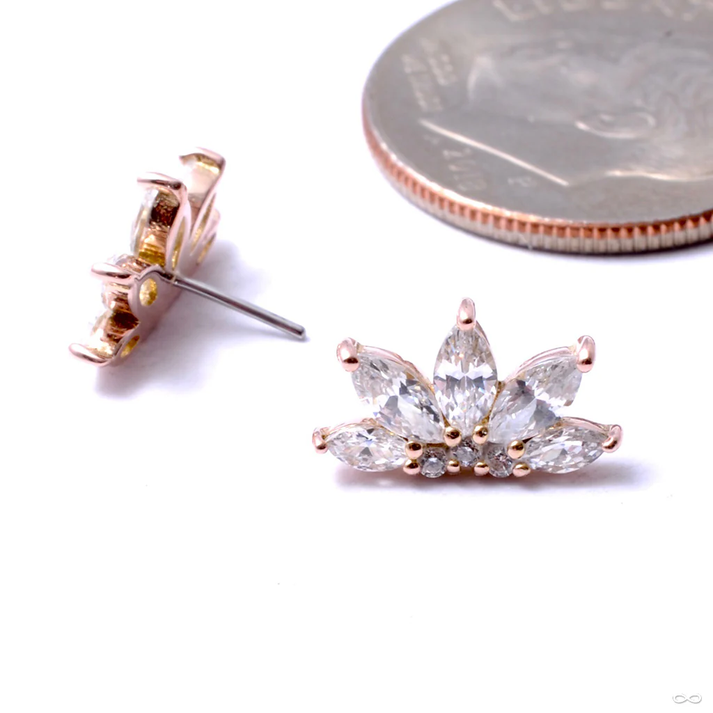 Valentina with Stone Press-fit End in Gold from Buddha Jewelry - Image 2