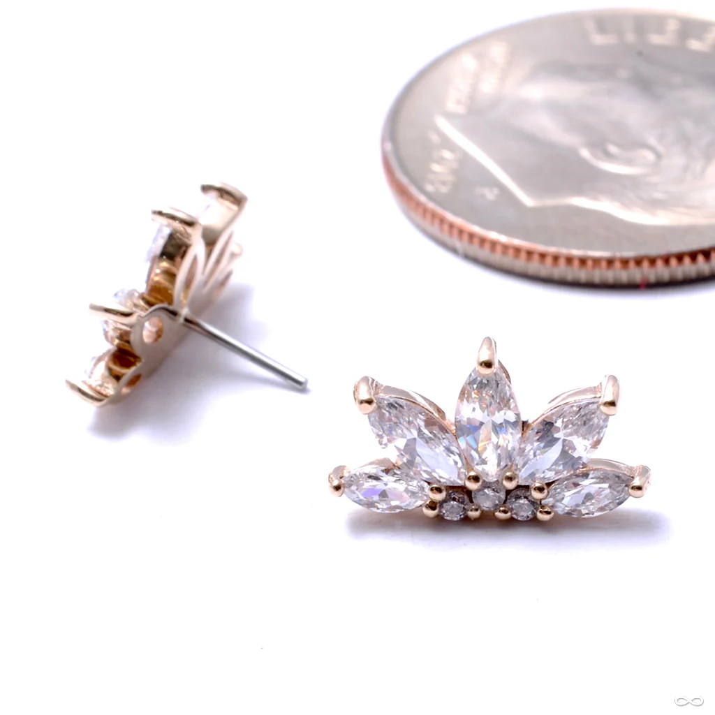 Valentina with Stone Press-fit End in Gold from Buddha Jewelry - Image 4