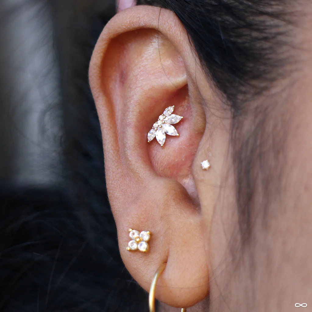 Valentina with Stone Press-fit End in Gold from Buddha Jewelry - Image 5