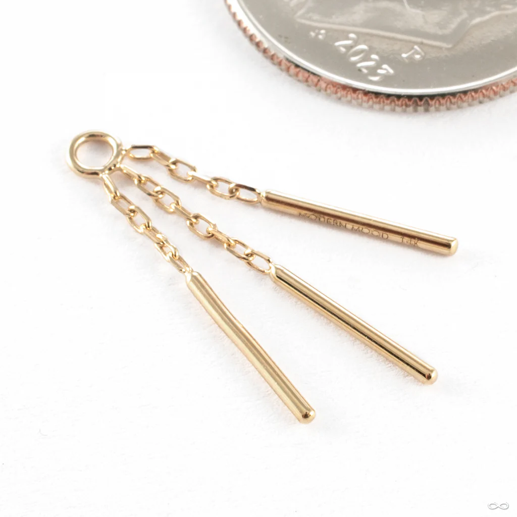 Wind Chime Charm in Gold from Modern Mood - Image 4